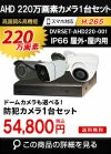  防犯カメラ 屋外 録画機能付き ズーム対応 家庭用　防犯カメラ 1台セット AHD 220万画素バレット・ドーム・カメラが選べる　常時録画　動体検知録画　防犯カメラセットDVRSET-AHD220-001 