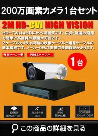 防犯カメラ 屋外 録画機能付き 防水 防犯カメラ 1台セット TVI 243万画素 台数でカメラで選べる 常時録画 動体検知録画 防犯カメラセット DVRSET-TVI243-001