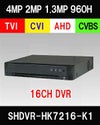 AHD/TVI/CVI/CVBS 4in1 16CH 防犯カメラ用レコーダー 52～400万画素 1TB 最大15fps SHDVR-HK7216-K1 