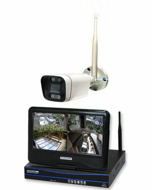 防犯カメラ 屋外 録画機能付き 防水 カメラ1台セット　ワイヤレス 300万画素 　10インチ液晶モニター付き バレット・ドーム・カメラが選べる　工事不要　防犯カメラセット　ALWSET-YG300-001