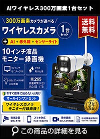 AI機能 300万画素ワイヤレスカメラセット ALWSET-YG300-001
