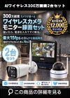  防犯カメラ 屋外 録画機能付き 防水 カメラ2台セット　ワイヤレス 300万画素 　10インチ液晶モニター付き バレット・ドーム・カメラが選べる　工事不要　防犯カメラセット　ALWSET-YG300-002