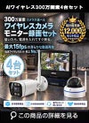 防犯カメラ 屋外 録画機能付き 防水 カメラ1台セット　ワイヤレス 300万画素 　10インチ液晶モニター付き バレット・ドーム・カメラが選べる　工事不要　防犯カメラセットALWSET-YG300-004