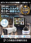 防犯カメラ 屋外 録画機能付き 防水 カメラ1～8台セット　ワイヤレス 300万画素 　10インチ液晶モニター付き バレット・ドーム・カメラが選べる　工事不要　防犯カメラセットALWSET-YG300-018
