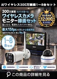 防犯カメラ 屋外 録画機能付き 防水 カメラ1～8台セット　ワイヤレス 300万画素 　10インチ液晶モニター付き バレット・ドーム・カメラが選べる　工事不要　防犯カメラセットALWSET-YG300-018