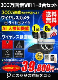 防犯カメラ 屋外 録画機能付き 防水 カメラ1台～8台セット　ワイヤレス 300万画素 　モニターレス バレット・ドーム・カメラが選べる　工事不要　防犯カメラセット　ALWSET-KG300KD2-018