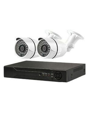  防犯カメラ 屋外 録画機能付き 家庭用 AHD 400万画素 同軸ケーブル 上書き機能付き 屋内 1TB H.265 広角レンズ 常時録画　動体検知録画　防犯カメラ2台録画機セット　DVRSET-AHD405CH-002