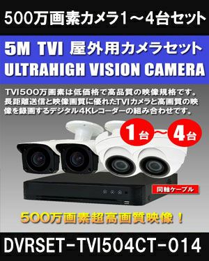 防犯カメラ 屋外 録画機能付き 屋外防犯カメラ 1～4台セット 4in1 500