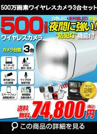 AI機能付き 500万画素ワイヤレスカメラセット ALWSET-YG500-003