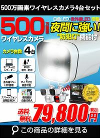 AI機能付き 500万画素ワイヤレスカメラセット ALWSET-YG500-004