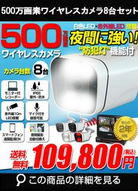 AI機能付き 500万画素ワイヤレスカメラセット ALWSET-YG500-008