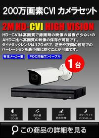 防犯カメラ 屋外 録画機能付き ズーム対応 逆光補正 CVI 200万画素 同軸ケーブル 屋外 屋内 1TB H.265 防犯カメラセット 1台セット バレット・ドーム・カメラが選べる 常時録画 動体検知録画 防犯カメラセット DVRSET-CVI200DH-001