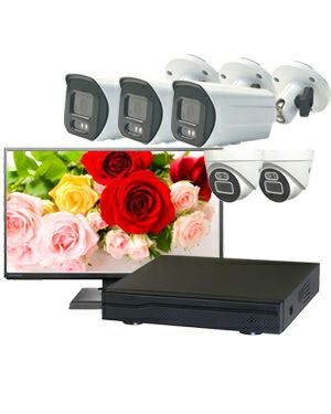 防犯カメラ 屋外 防水 4K 23.8インチモニター付 AI人体検知 広角