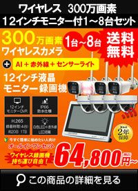ワイヤレスカメラモニターなしドーム8台HDDなし1セット登録なし金具8個