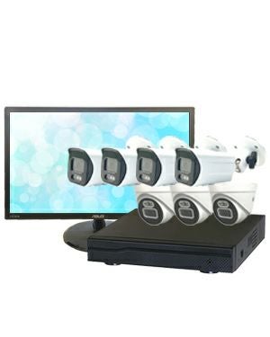 防犯カメラ 7台セット 屋外 21.5インチモニターセット 録画機付き AI
