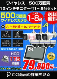 カメラ1～8台セット 防犯カメラ 屋外 録画機能付き AI人体検知 人感
