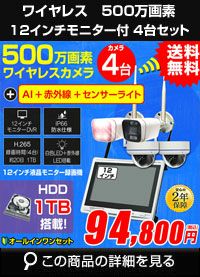 防犯カメラ カメラ4台セット 屋外 録画機能付き AI人体検知 人感