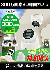 アルタクラッセ（Alta Classe）SDカード 屋外工事不要 APモード 機能搭載 300万画素 5Ghz対応 ALVD-WIF13MB3222HS
