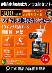 AI機能付き 高品質 300万画素ワイヤレスカメラセット ALWSET-NWYG300-003