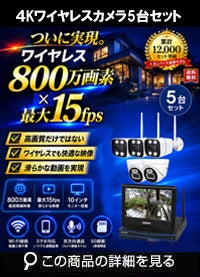 AI機能付き 800万画素ワイヤレスカメラセット ALWSET-YG800-005